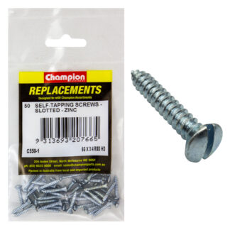 Champion 6G x 3/4in S/Tapping Screw Raised Head Slotted-50pk