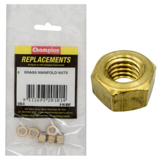 Champion 5/16in BSF Brass Manifold Nut -6pk