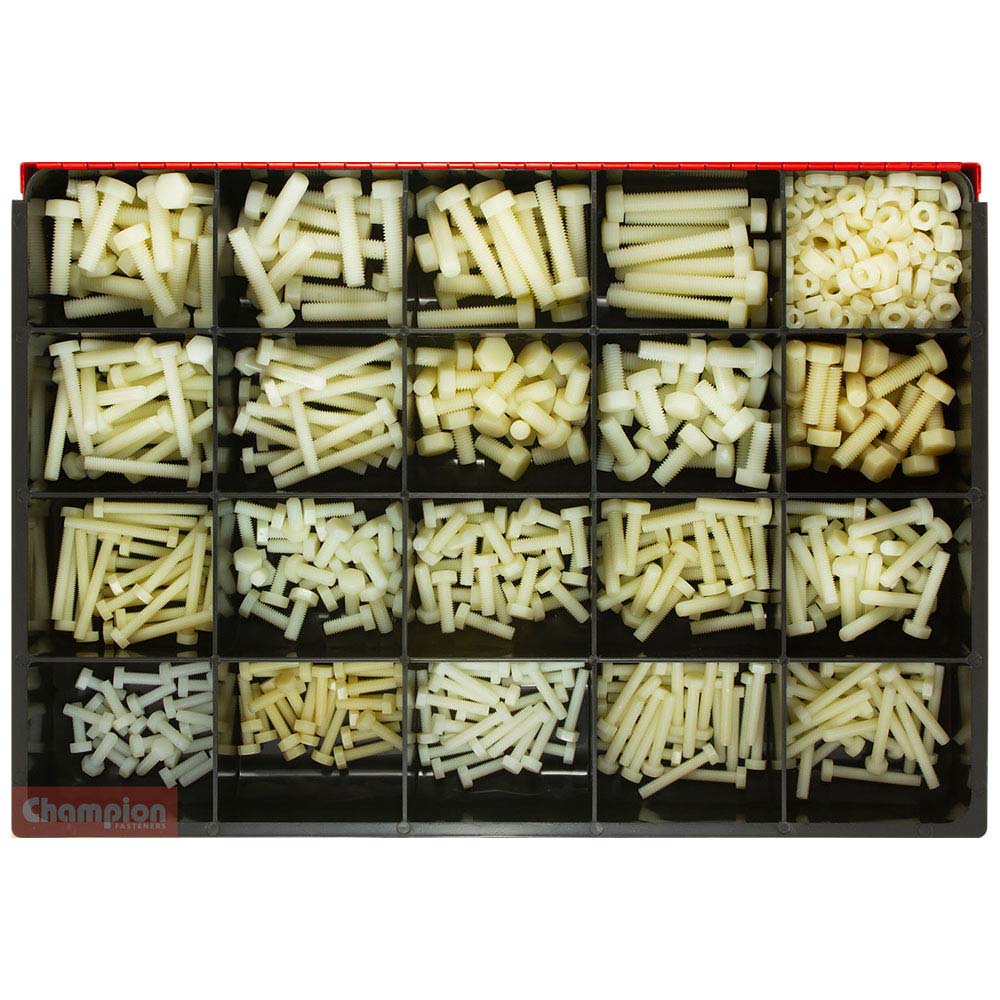 Champion Master Kit 565pc Nylon Bolt & Nut Asst
