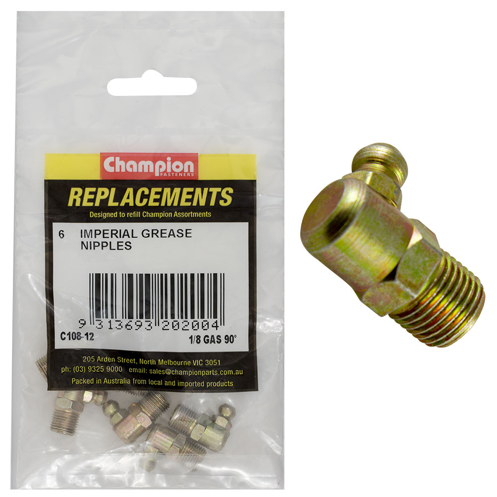 Champion M10 x 1.00mm 90Deg. Grease Nipple - 25pk