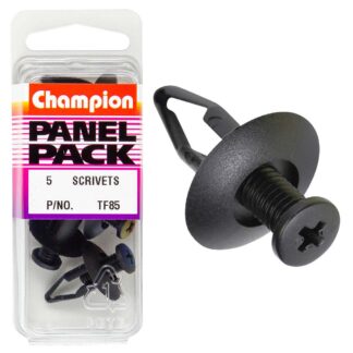 Champion Scrivet Clip Black 20mm HD x 20mm -5pk