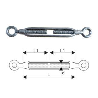 ITM Turnbuckle-Galvanised Commercial-Eye & Eye-8mm