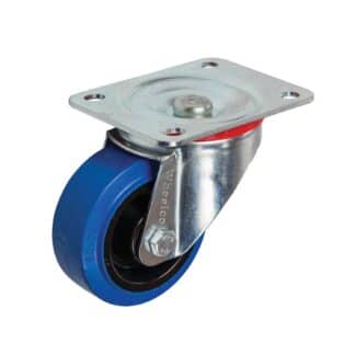 Wheelco 80mm Elastic Rubber Castor – Swivel Plate – 100kg Capacity (MCB80/P)