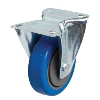Wheelco 100mm Elastic Rubber Castor – Fixed Plate – 120kg Capacity (MCB100/F)