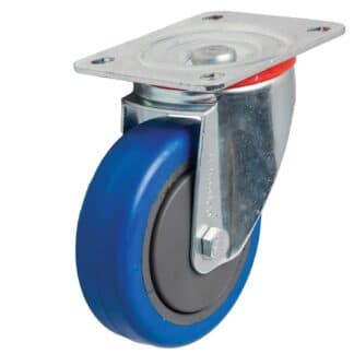 Wheelco 100mm Elastic Rubber Castor – Swivel Plate – 120kg Capacity (MCB100/P)
