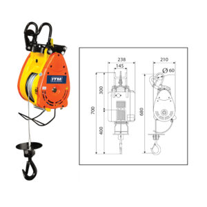 ITM Electric Hoist, Builders Wire Hoist, 360kg, 60M Lift