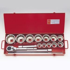 Koken 8225M Socket Set 12pt 15pc 1Dr 32-80mm