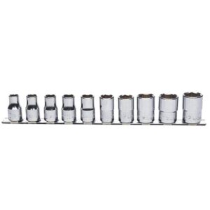 Koken RS4405A Socket Set On Rail 12pt 10pc 1/2 Dr 3/8-15/16
