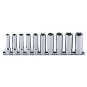 Koken RS4300M Deep Socket Set On Rail 6pt 10pc 1/2 Dr 10-22mm