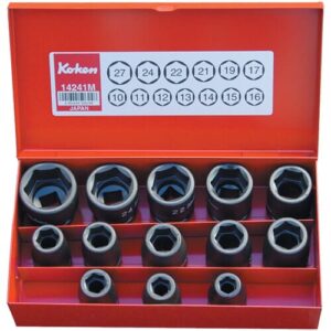 Koken 14241M Impact Socket Set 13 pc 1/2Dr 10-27mm