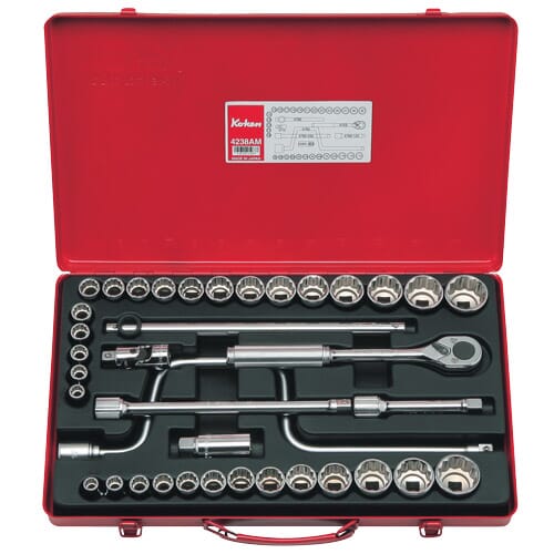 Koken 4238AM Socket Set 12pt 38pc 1/2Dr 3/8-1.1/4 & 10-32mm