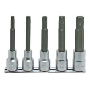 Koken RS4025/5IP Torx Plus Bit Socket Set on Rail 5pc 1/2Dr 40IP-60IP 100mm