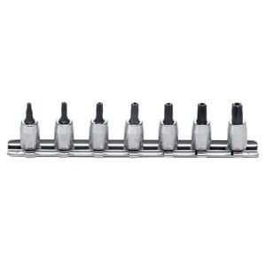Koken RS2025 Tamper Plus Socket Set wit Hole On Rail 7pc 1/4Dr 101PR-401PR