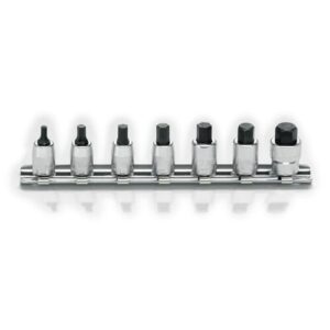 Koken RS2010M-25 Inhex Socket Set On Rail 7pc 1/4Dr 3-10mm