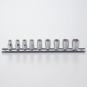 Koken RS2400A Socket Set On Rail 6pt 9pc 1/4 Dr 3/16-1/2