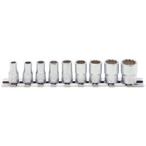 Koken RS2405A Socket Set On Rail 12pt 9pc 1/4 Dr 3/16-1/2