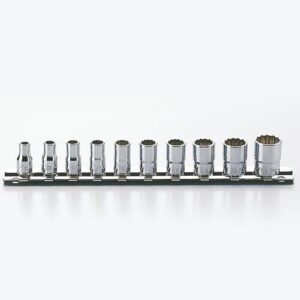 Koken RSAS2405A Socket Set AS954E On Rail 12pt 10pc 1/4Dr 3/16-9/16