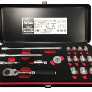 Koken 1/4 Dr 17pc Z Series Socket Set Metric 4 - 14mm (6 pt)