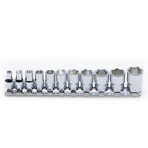 Koken RS2400M Socket Set On Rail 6pt 11pc 1/4Dr 4-14mm