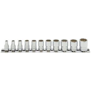 Koken RS2405M Socket Set On Rail 12pt 11pc 1/4Dr 4-14mm