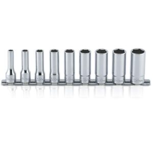 Koken RS3300A Deep Socket Set On Rail 6pt 9pc 3/8Dr 1/4-3/4