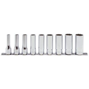 Koken RS3305A Deep Socket Set On Rail 12pt 9pc 3/8Dr 1/4-3/4