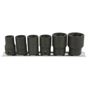 Koken RS3127/6 Nut Twister Socket Set on Rail 3/8Dr 6pc 10-19mm