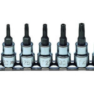 Koken RS3025-PR Penta-Lobe Bit Socket 5 Point with hole on Rail 9pc 3/8Dr 10PR-50PR