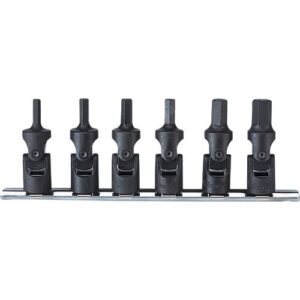 Koken RS3430M/6 Universal Socket Set On Rail 6pc 3/8Dr 5-12mm