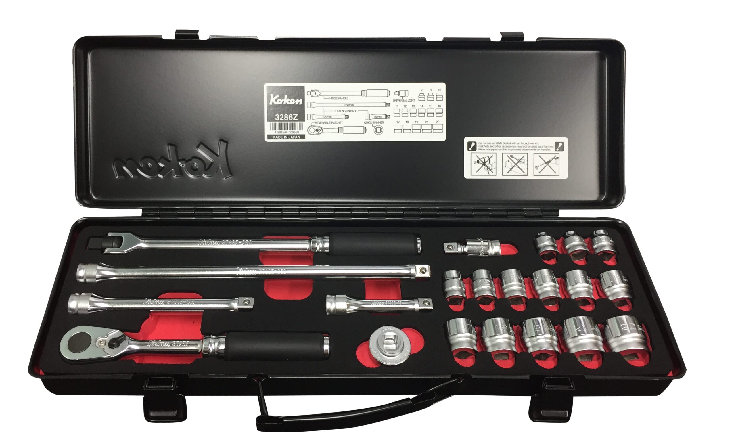 Koken 3/8 Dr 21pc Z Series Socket Set Metric 7 - 22mm (6 pt)