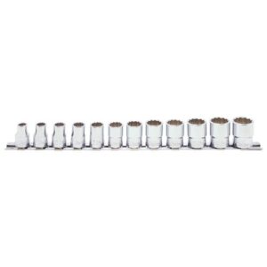 Koken RS3405M Socket Set On Rail 12pt 12pc 3/8 Dr 8-19mm