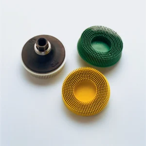Scotch-Brite™ Roloc™ Bristle Disc, RD-ZB, 80, TR, Yellow, 2 in x 5/8 in, Tapered, 10/Carton, 40 ea/Case