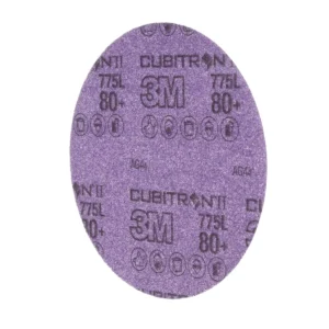 3M™ Cubitron™ II Hookit™ Film Disc 775L, 80+ 3MIL, 6 in x NH, Die 600Z, 50/Carton, 250 ea/Case