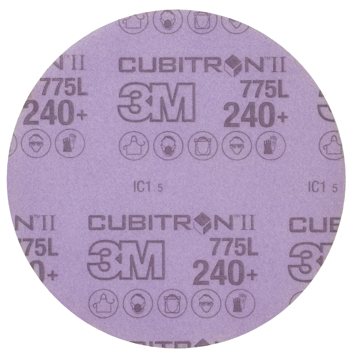 3M™ Cubitron™ II Hookit™ Film Disc 775L, 240+ 3MIL, 6 in x NH, Die 600Z, 50/Carton, 250 ea/Case