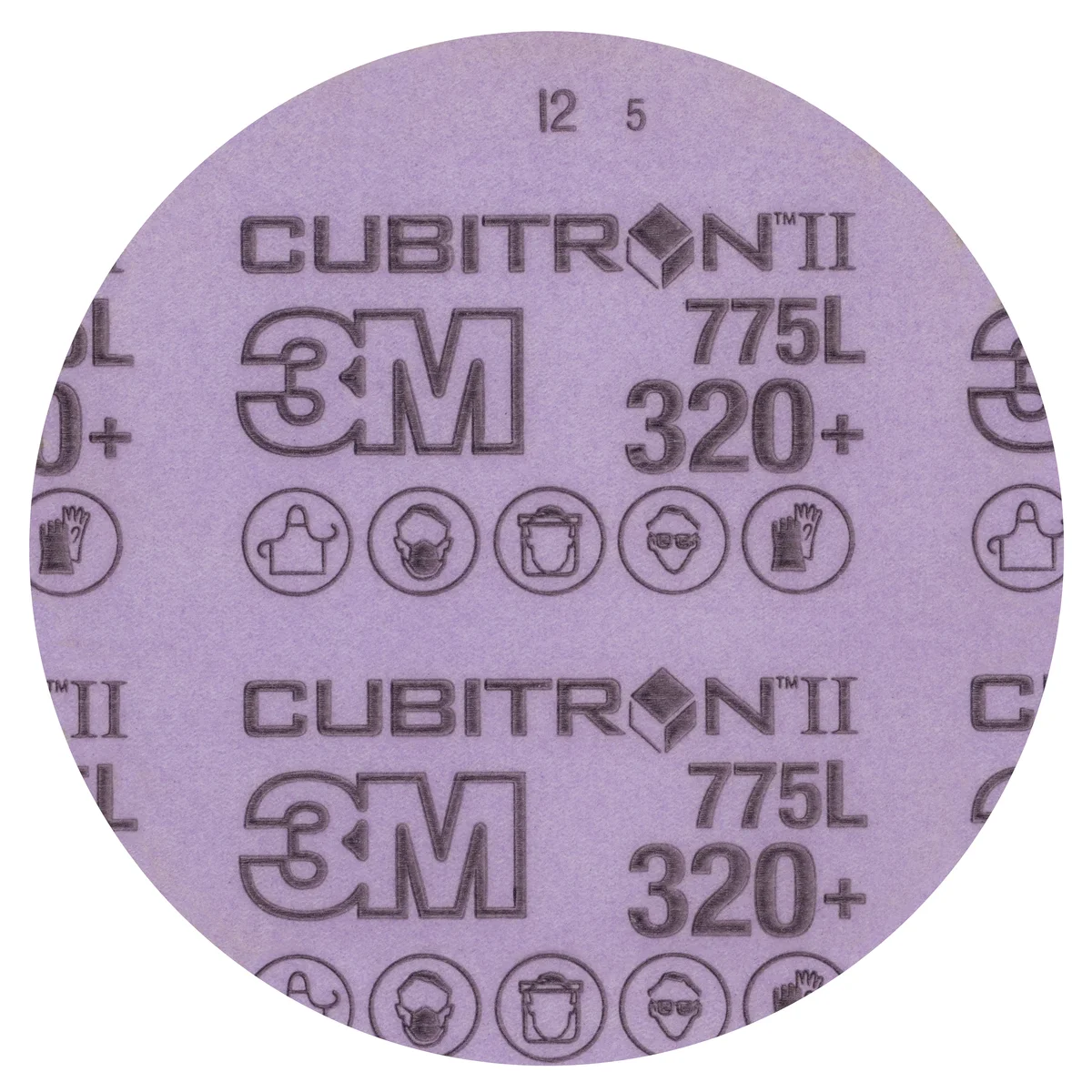 3M™ Cubitron™ II Hookit™ Film Disc 775L, 320+ 3MIL, 6 in x NH, Die 600Z, 50/Carton, 250 ea/Case