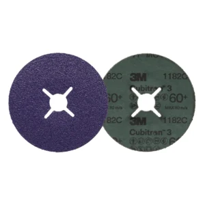 3M™ Cubitron™ 3 Fibre Disc 1182C, 60+, 125 mm x 22 mm, Slotted, Die 492EQ, 25/Bag, 100 ea/Case