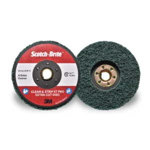 Scotch-Brite™ Clean and Strip XT Pro Extra Cut Disc, XC-DC, A/O Extra Coarse, Green, 115 mm x 22 mm, 5 ea/Case