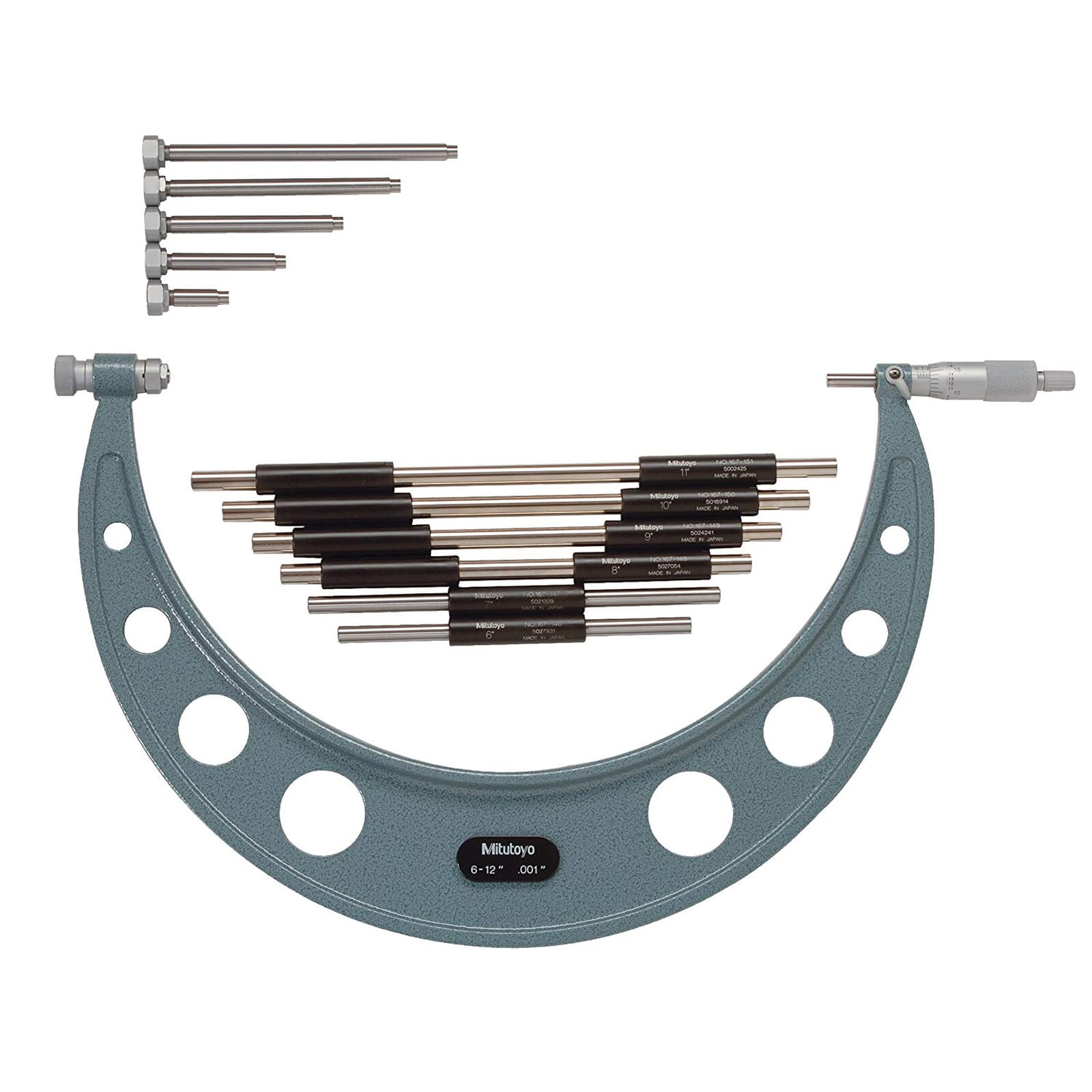 Mitutoyo Outside Micrometer Set 6-12" x .001" Interchangeable Anvils