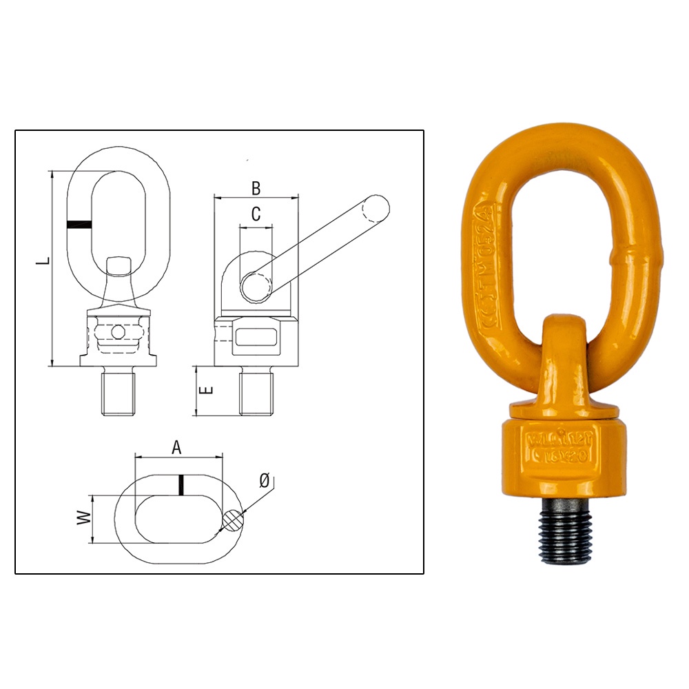 G80 Lifting Point-Oblong Eye Bolt-M20-4 T - Image 2